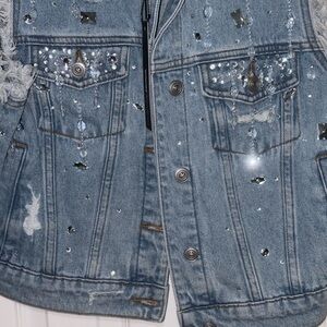 Fashion Nova Blue Embellished Jacket, women’s